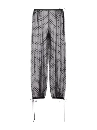 Kiki de Montparnasse Bow-detailed Flocked Tulle Tapered Pants | Thumbnail 1 Kiki de Montparnasse Bow-detailed Flocked Tulle Tapered Pants | Thumbnail 1