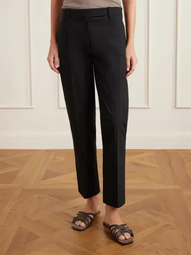 Brunello Cucinelli Pleated Stretch-cotton Twill Tapered Pants | Thumbnail 3 Brunello Cucinelli Pleated Stretch-cotton Twill Tapered Pants | Thumbnail 3