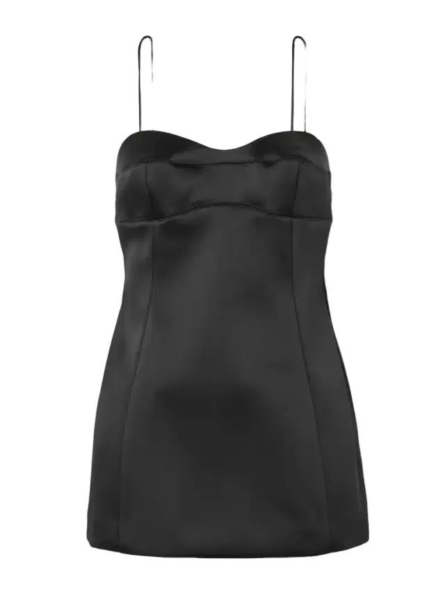 Paneled Duchesse-satin Peplum Bustier Top