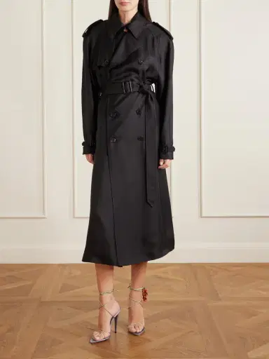 Saint Laurent Suede-trimmed Embellished Satin Sandals | Thumbnail 4 Saint Laurent Suede-trimmed Embellished Satin Sandals | Thumbnail 4
