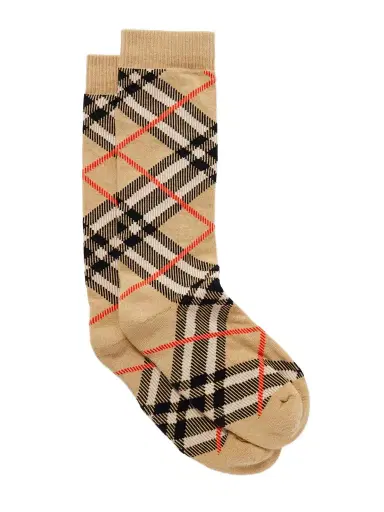 Burberry Checked Cotton-blend Socks | Thumbnail 1