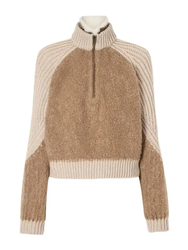 Alsek Alpaca-blend And Ribbed Cashmere Half-zip Sweater