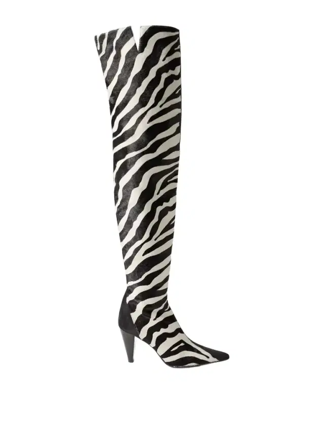 Harvey Suede And Zebra-print Calf Hair Over-the-knee Boots