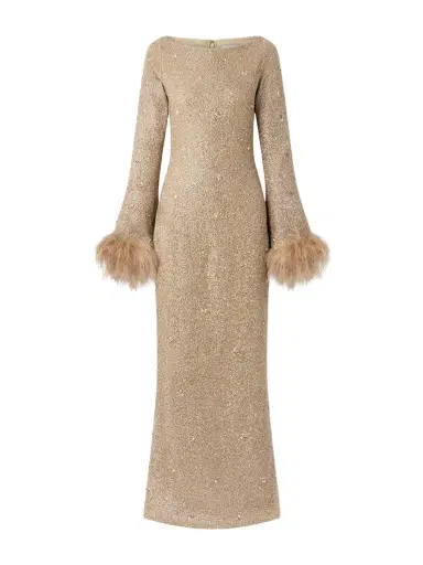 Clio Peppiatt Mae Feather-trimmed Embellished Beaded Tulle Gown | Thumbnail 1 Clio Peppiatt Mae Feather-trimmed Embellished Beaded Tulle Gown | Thumbnail 1