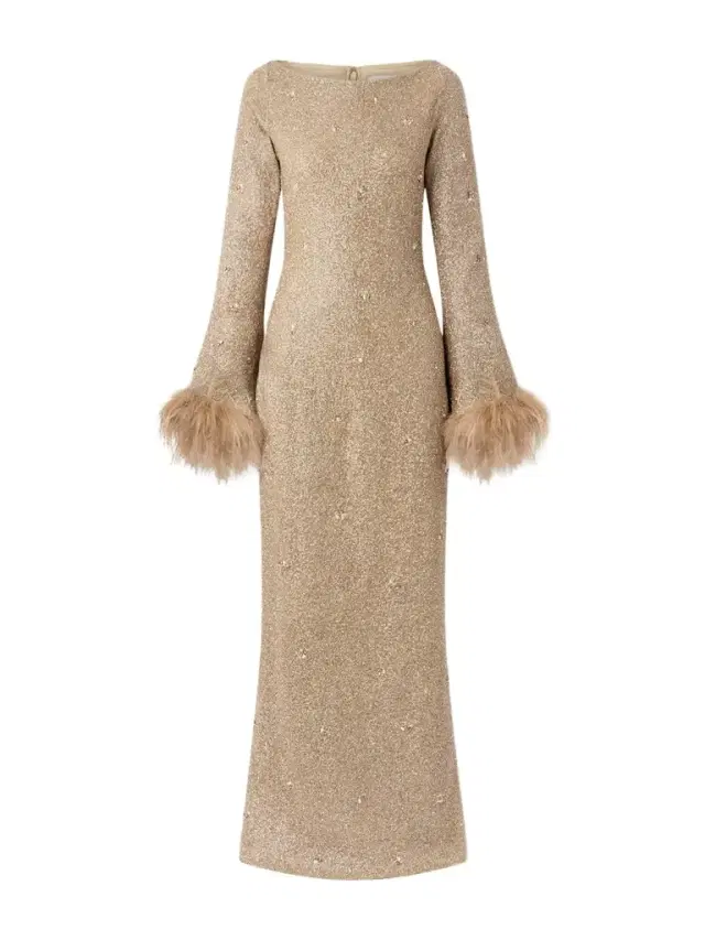 Clio Peppiatt Mae Feather-trimmed Embellished Beaded Tulle Gown