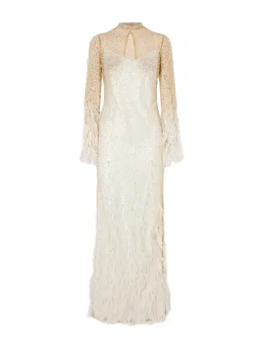 Clio Peppiatt Mia Embellished Feather-trimmed Tulle Gown | Thumbnail 1