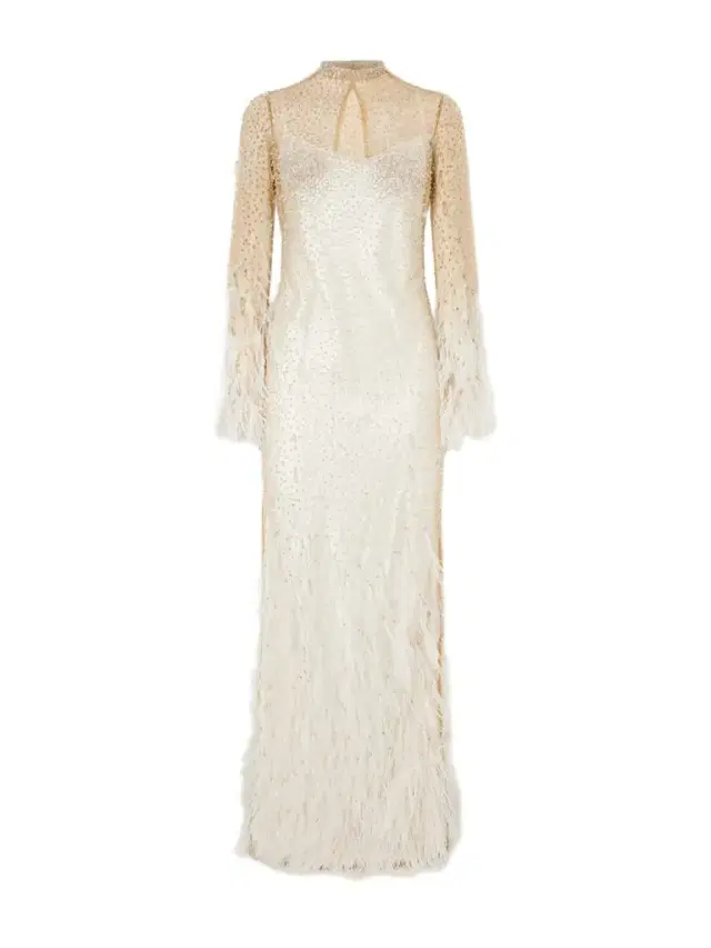 Clio Peppiatt Mia Embellished Feather-trimmed Tulle Gown