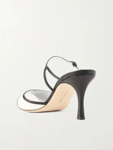 Manolo Blahnik Versari 70 Two-tone Leather Mules | Thumbnail 3 Manolo Blahnik Versari 70 Two-tone Leather Mules | Thumbnail 3