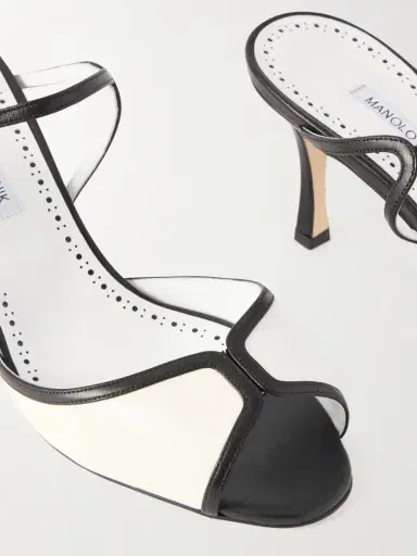 Manolo Blahnik Versari 70 Two-tone Leather Mules | Thumbnail 5 Manolo Blahnik Versari 70 Two-tone Leather Mules | Thumbnail 5