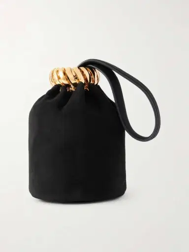 Alaïa Leather And Gold-tone Trimmed Suede Bucket Bag | Thumbnail 3 Alaïa Leather And Gold-tone Trimmed Suede Bucket Bag | Thumbnail 3