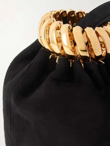 Alaïa Leather And Gold-tone Trimmed Suede Bucket Bag | Thumbnail 4 Alaïa Leather And Gold-tone Trimmed Suede Bucket Bag | Thumbnail 4