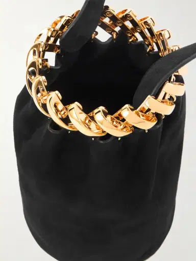 Alaïa Leather And Gold-tone Trimmed Suede Bucket Bag | Thumbnail 5 Alaïa Leather And Gold-tone Trimmed Suede Bucket Bag | Thumbnail 5