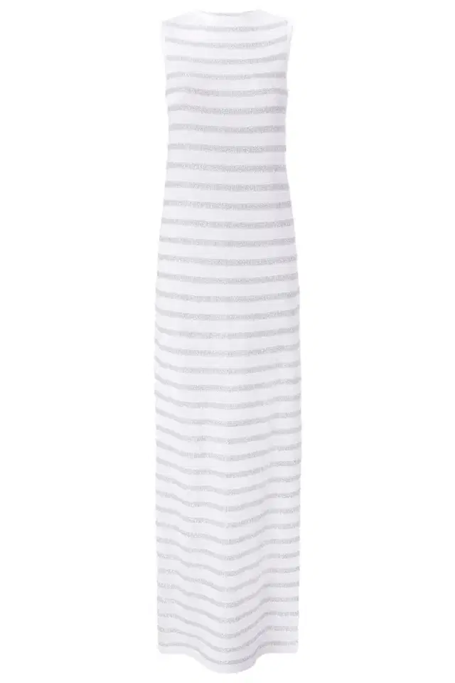 Crewneck Sleeveless Long Dress