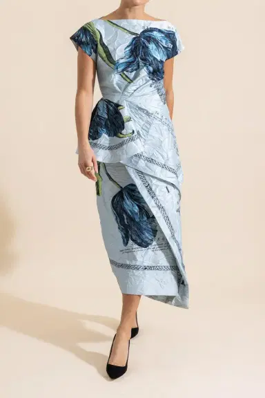 Erdem Short Sleeve Asymmetric Top | Thumbnail 2 Erdem Short Sleeve Asymmetric Top | Thumbnail 2