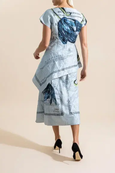 Erdem Short Sleeve Asymmetric Top | Thumbnail 4 Erdem Short Sleeve Asymmetric Top | Thumbnail 4