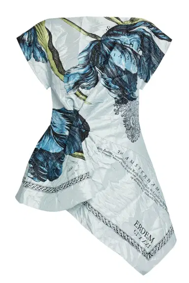 Erdem Short Sleeve Asymmetric Top | Thumbnail 1 Erdem Short Sleeve Asymmetric Top | Thumbnail 1