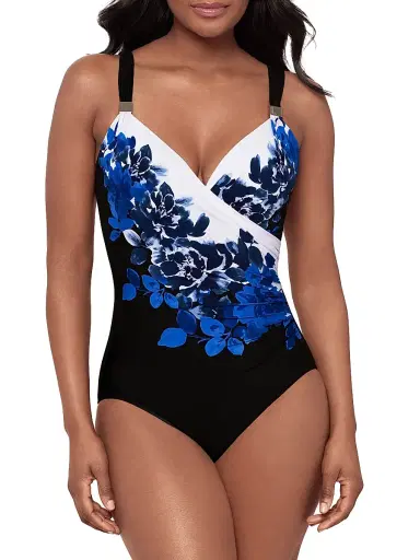 Miraclesuit Swim Women's Ombra Fiore Siren Floral Swimsuit - Black Multi - Size 16 | Thumbnail 2