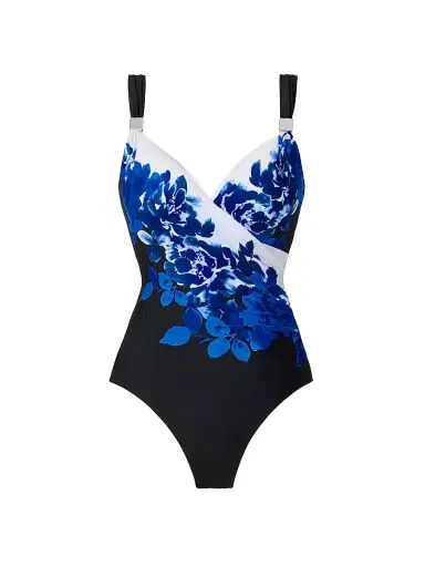 Miraclesuit Swim Women's Ombra Fiore Siren Floral Swimsuit - Black Multi - Size 16 | Thumbnail 1