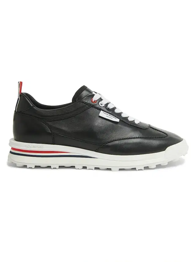 Men's Soft Tech Leather Low-Top Sneakers - Black