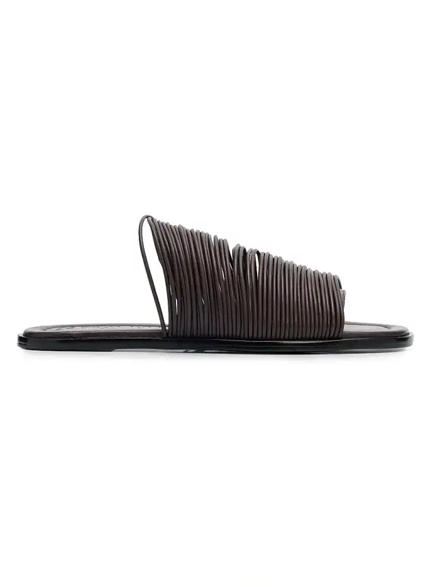 Staud Women's Alessandra Leather Slip-On Sandals - Espresso