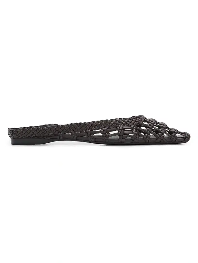 Staud Women's Otto Hand-Knotted Mules - Espresso Open Weave