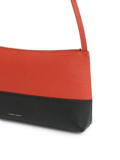 Mansur Gavriel Women's Gaia Two-Tone Leather Shoulder Bag - Pomodoro And Black | Thumbnail 4 Mansur Gavriel Women's Gaia Two-Tone Leather Shoulder Bag - Pomodoro And Black | Thumbnail 4