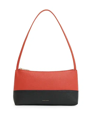 Mansur Gavriel Women's Gaia Two-Tone Leather Shoulder Bag - Pomodoro And Black | Thumbnail 1 Mansur Gavriel Women's Gaia Two-Tone Leather Shoulder Bag - Pomodoro And Black | Thumbnail 1