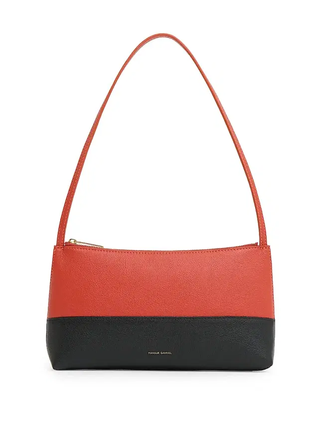Mansur Gavriel Women's Gaia Two-Tone Leather Shoulder Bag - Pomodoro And Black