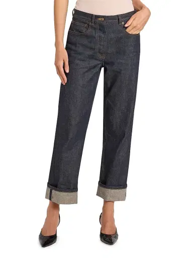 Thom Browne Women's Cropped Straight-Leg Jeans - Navy - Size 10 | Thumbnail 3 Thom Browne Women's Cropped Straight-Leg Jeans - Navy - Size 10 | Thumbnail 3