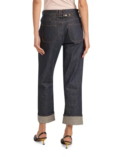 Thom Browne Women's Cropped Straight-Leg Jeans - Navy - Size 10 | Thumbnail 5 Thom Browne Women's Cropped Straight-Leg Jeans - Navy - Size 10 | Thumbnail 5