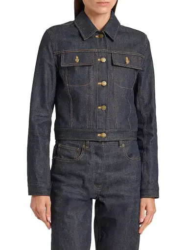 Thom Browne Women's Cropped Denim Jacket - Navy - Size 10 | Thumbnail 3 Thom Browne Women's Cropped Denim Jacket - Navy - Size 10 | Thumbnail 3