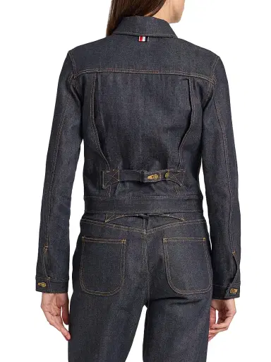 Thom Browne Women's Cropped Denim Jacket - Navy - Size 10 | Thumbnail 5 Thom Browne Women's Cropped Denim Jacket - Navy - Size 10 | Thumbnail 5
