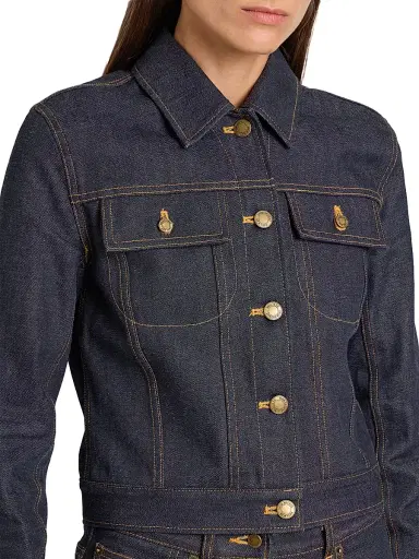 Thom Browne Women's Cropped Denim Jacket - Navy - Size 10 | Thumbnail 6 Thom Browne Women's Cropped Denim Jacket - Navy - Size 10 | Thumbnail 6
