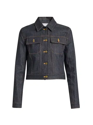 Thom Browne Women's Cropped Denim Jacket - Navy - Size 10 | Thumbnail 1 Thom Browne Women's Cropped Denim Jacket - Navy - Size 10 | Thumbnail 1