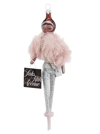 De Carlini Soffieria Faux-Fur Jacket, Metallic Pants & Saks Bag Ornament | Thumbnail 1 De Carlini Soffieria Faux-Fur Jacket, Metallic Pants & Saks Bag Ornament | Thumbnail 1