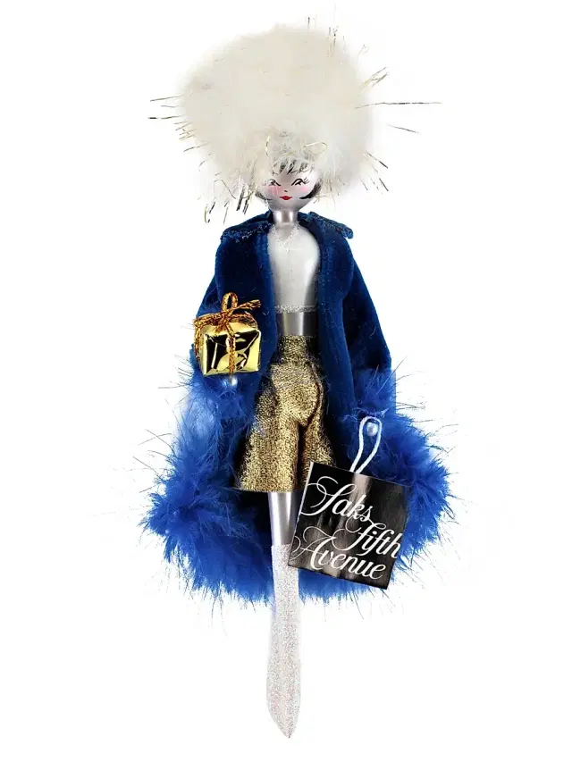 De Carlini Soffieria Lady In Velvet & Feathers Ornament