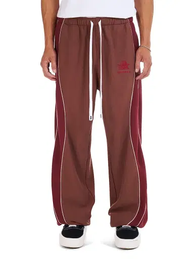 Nahmias Men's Ollie Wide-Leg Sweatpants - Vintage Burgundy Fleece - Size XXL | Thumbnail 1