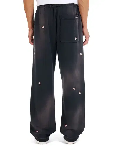 Nahmias Men's Flower Groms Wide-Leg Sweatpants - Aged Black Fleece - Size XXL | Thumbnail 3