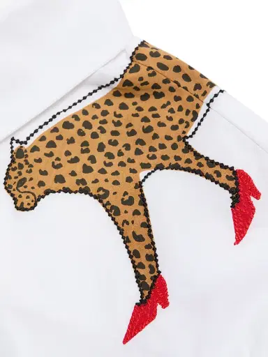 Tanya Taylor Women's Margaux Cheetah Button-Front Cotton Shirt - Optic White | Thumbnail 7 Tanya Taylor Women's Margaux Cheetah Button-Front Cotton Shirt - Optic White | Thumbnail 7
