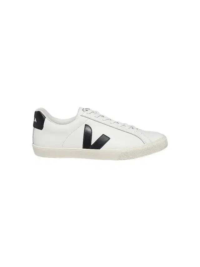 Veja Women's Esplar Logo Leather Sneakers - White Black