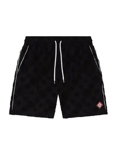 Casablanca Men's Towelling Monogram Shorts - Black - Size Medium | Thumbnail 1 Casablanca Men's Towelling Monogram Shorts - Black - Size Medium | Thumbnail 1