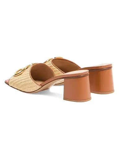 Valentino Garavani Women's Vlogo Signature 60MM Slide Sandals in Raffia | Thumbnail 3 Valentino Garavani Women's Vlogo Signature 60MM Slide Sandals in Raffia | Thumbnail 3
