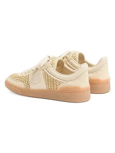 Valentino Garavani Women's Upvillage Sneakers in Woven Raffia Fabric | Thumbnail 3 Valentino Garavani Women's Upvillage Sneakers in Woven Raffia Fabric | Thumbnail 3