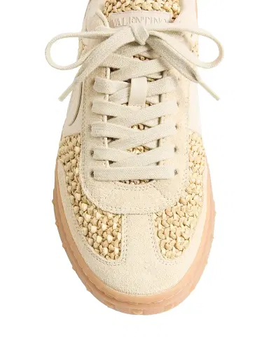 Valentino Garavani Women's Upvillage Sneakers in Woven Raffia Fabric | Thumbnail 5 Valentino Garavani Women's Upvillage Sneakers in Woven Raffia Fabric | Thumbnail 5