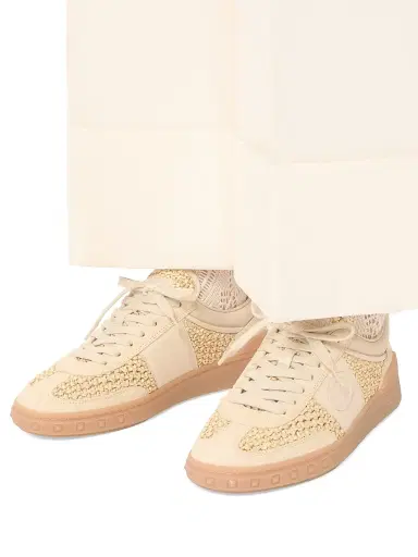 Valentino Garavani Women's Upvillage Sneakers in Woven Raffia Fabric | Thumbnail 8 Valentino Garavani Women's Upvillage Sneakers in Woven Raffia Fabric | Thumbnail 8