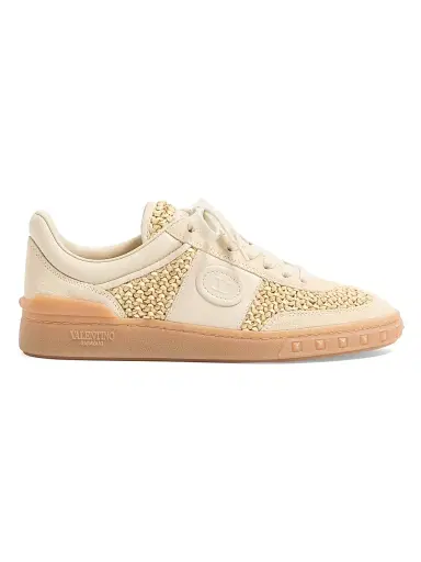 Valentino Garavani Women's Upvillage Sneakers in Woven Raffia Fabric | Thumbnail 1 Valentino Garavani Women's Upvillage Sneakers in Woven Raffia Fabric | Thumbnail 1