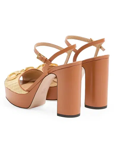 Valentino Garavani Women's Vlogo Signature 115MM Platform Sandals in Raffia | Thumbnail 3 Valentino Garavani Women's Vlogo Signature 115MM Platform Sandals in Raffia | Thumbnail 3