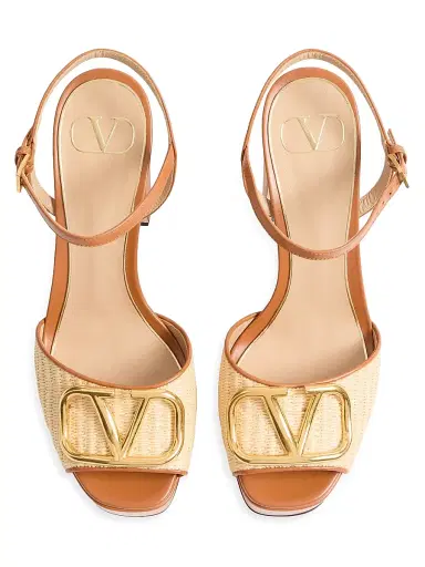 Valentino Garavani Women's Vlogo Signature 115MM Platform Sandals in Raffia | Thumbnail 4 Valentino Garavani Women's Vlogo Signature 115MM Platform Sandals in Raffia | Thumbnail 4