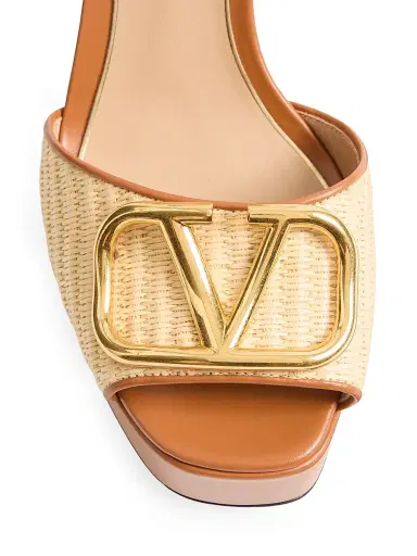 Valentino Garavani Women's Vlogo Signature 115MM Platform Sandals in Raffia | Thumbnail 5 Valentino Garavani Women's Vlogo Signature 115MM Platform Sandals in Raffia | Thumbnail 5