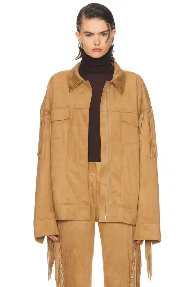 Norma Kamali Fringe Oversized Jacket | Thumbnail 2